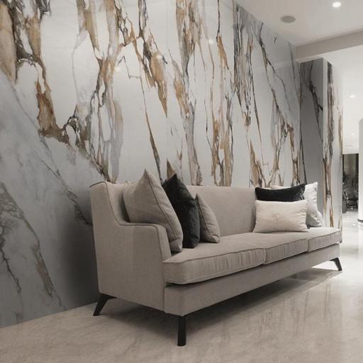 Large Format Calacatta Gold Polished Porcelain Wall And Floor Slabs Tiles