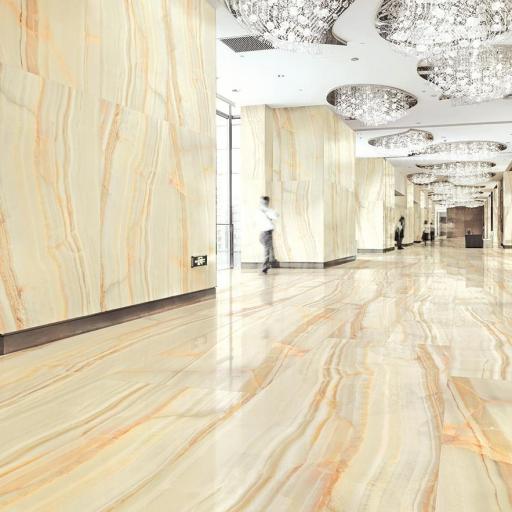 Large Format Onyx Gold Porcelain Wall & Floor Slabs Tiles