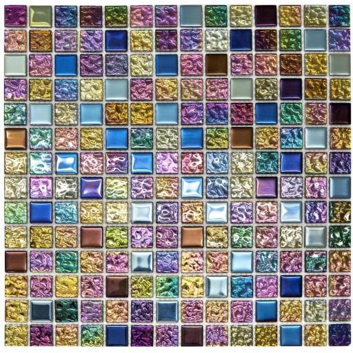 Mosaic Tiles Sheet Iridescent Mix 30cm X 30cm