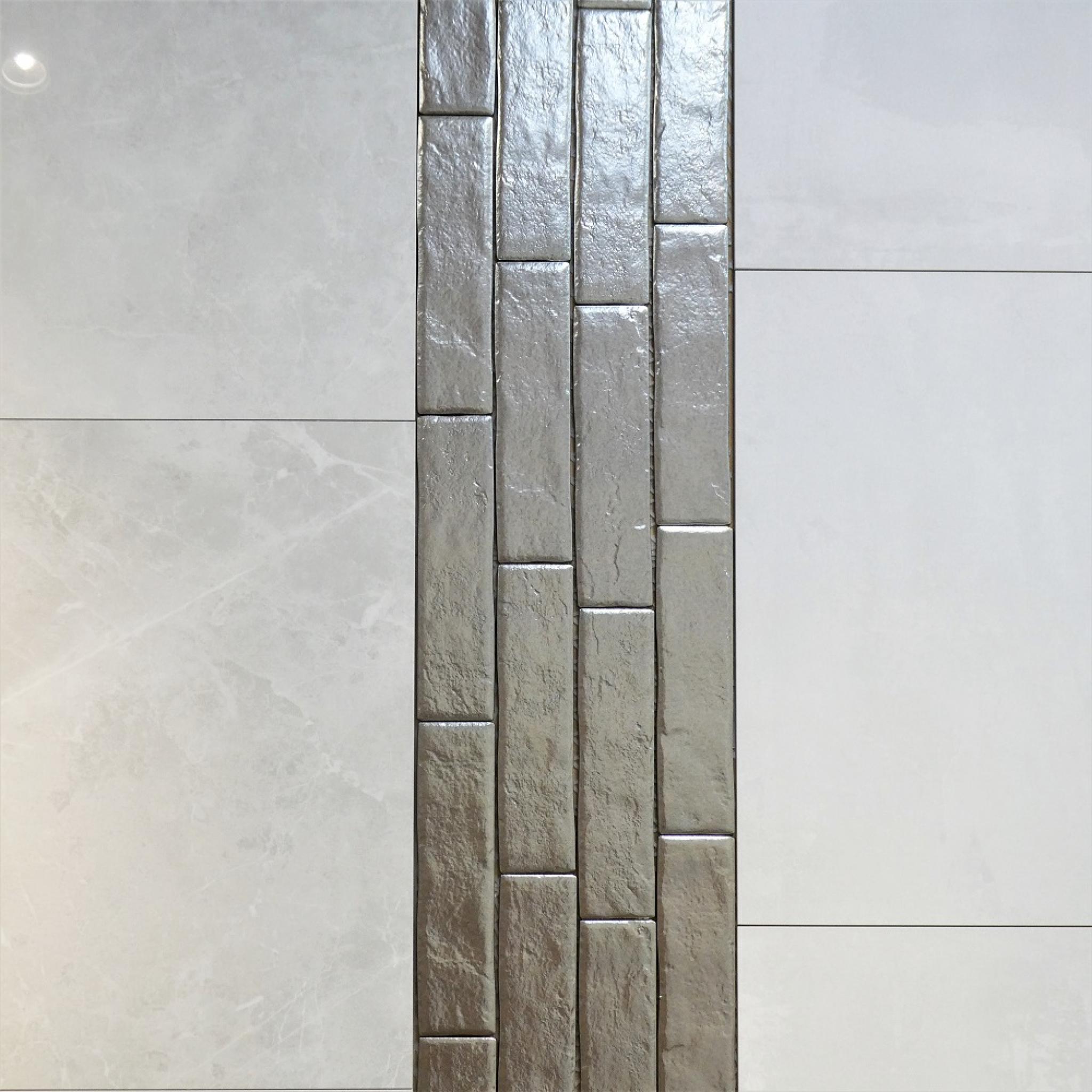 Orion Silver Brick Porcelain Wall & Floor Tiles