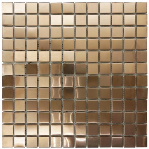 Mosaic Tiles Sheet Bronze Metal Square 30cm X 30cm