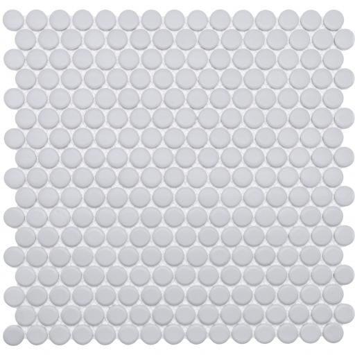 Mosaic Tiles Sheet Grey Round 31cm X 33cm