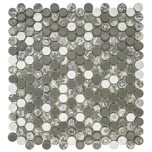 Mosaic Tiles Sheet Soul Grey 30cm X 30cm