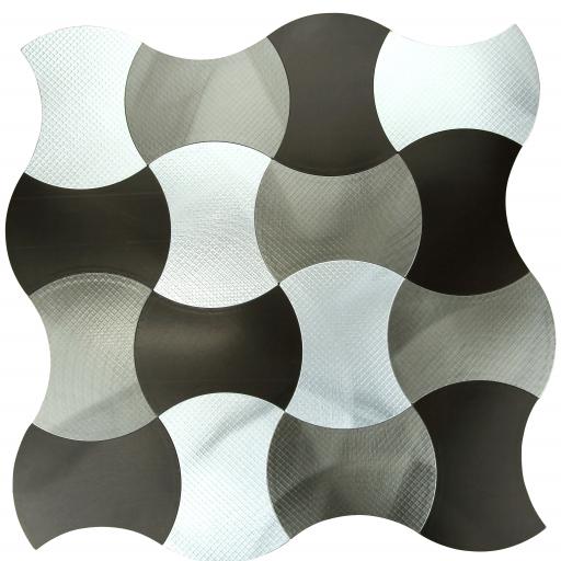 Self Adhesive Mosaic Aluminium Tile Brushed Mix Pattern