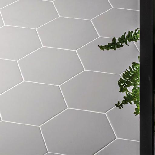 Hexagon Grey Décor Porcelain Wall & Floor Tiles 19.8 x 22.8cm